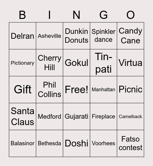 Doshi Bingo! Bingo Card