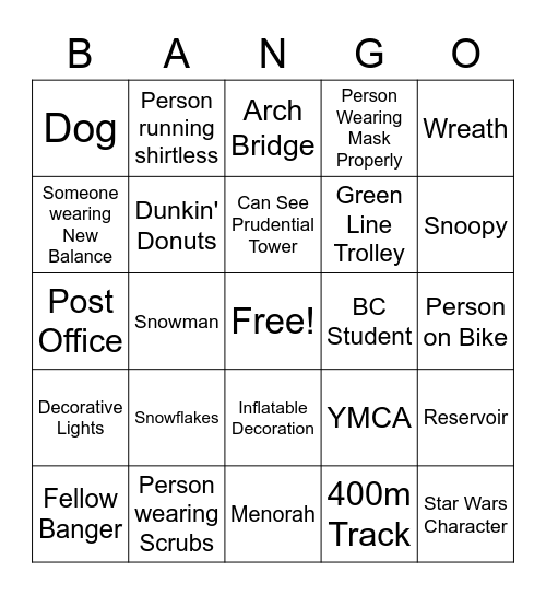 Bango Bingo Card