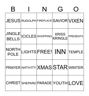 LAUDERDALE FAMILY CHRISTMAS BINGO Card