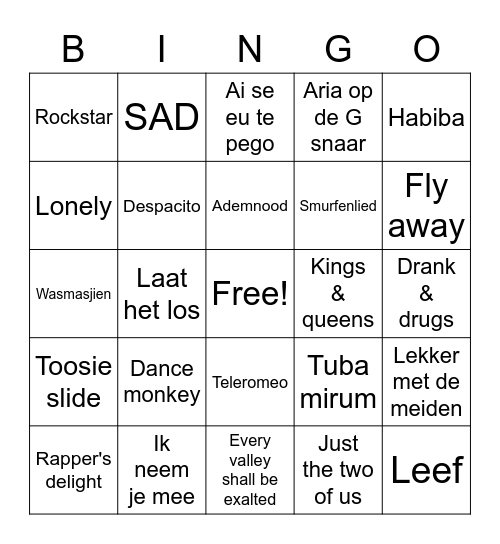 Boonstra-Dessing Bingo Show Bingo Card