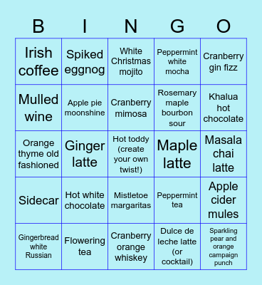 WINTER DRINK BINGO Card