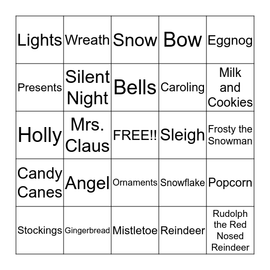 Christmas Bingo Card
