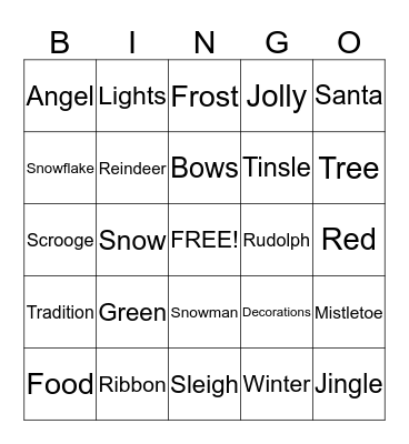 Christmas Bingo! Bingo Card