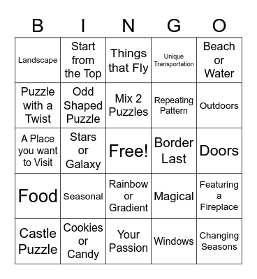 2021 Puzzle Bingo Card