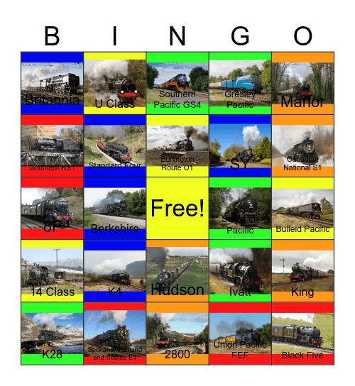 Steamin' In 2011 Bingo Card