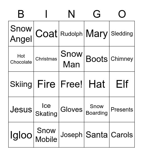 Winter Time Bingo Card