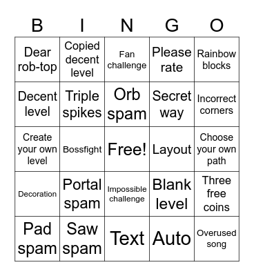 GD recent tab bingo Card