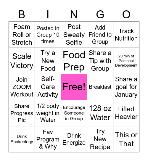 2PercentFitness - New Year, New Hustle Bingo Card