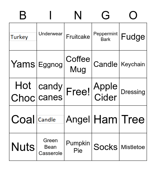 Friday Night Bible Group New Year's Eve Bingo Card