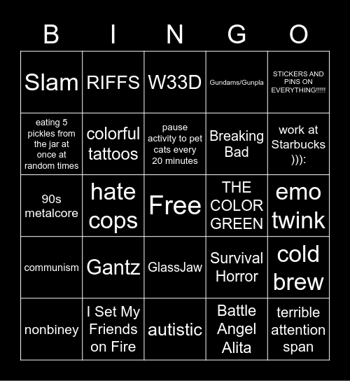 Lain Bingo Card