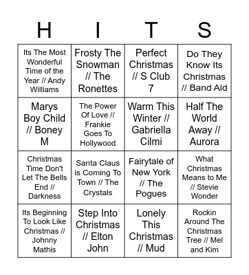 RnR Christmas Crackers Bingo Card