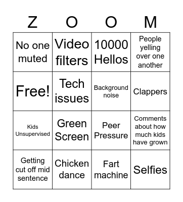 Kenehan Family Bingo Card