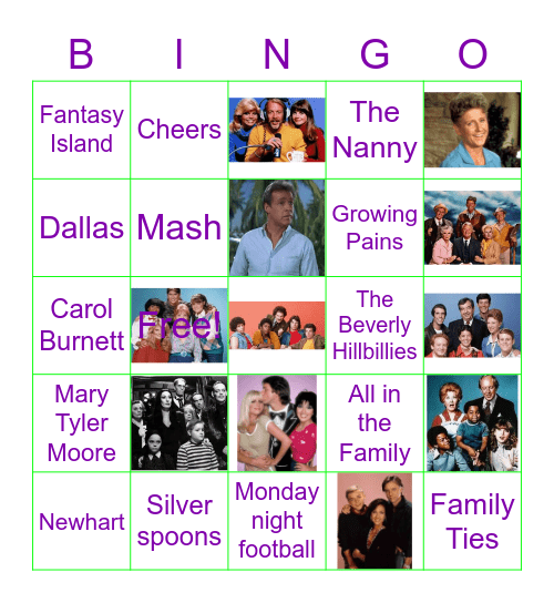 Name That TV Tune Bingo Card