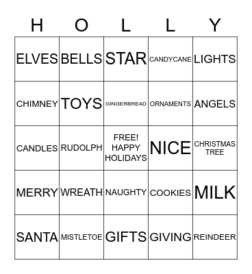 CHRISTMAS BINGO Card