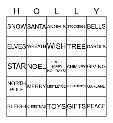 CHRISTMAS BINGO Card