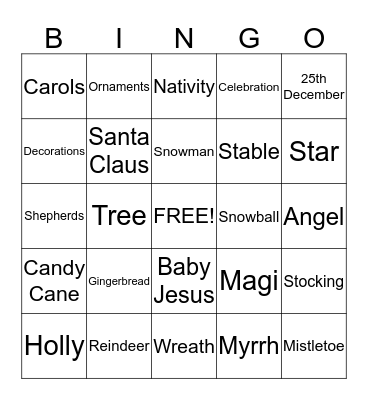 CHRISTMAS  Bingo Card