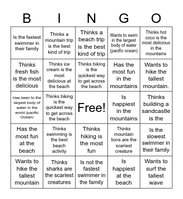 Find someone who... Bingo Card