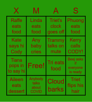 Survivor Christmas Bingo Card