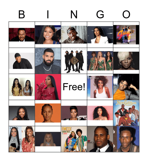 Musical Bingo Card