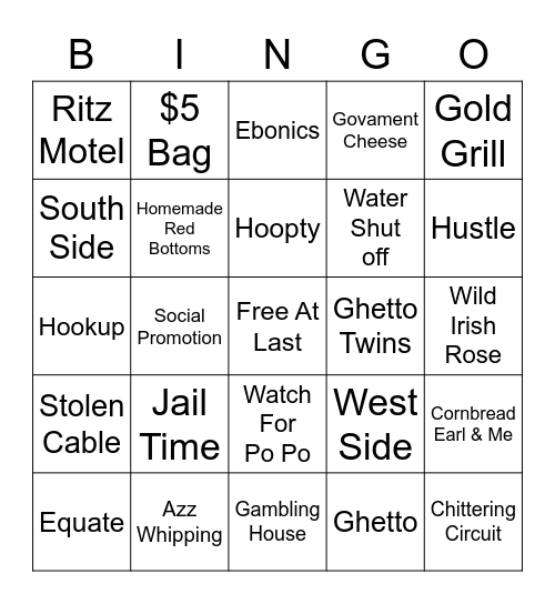 Broke Bingo Card