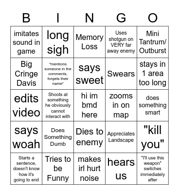 hello zinc Bingo Card