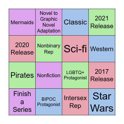 2021 Reading Challenges Bingo Card