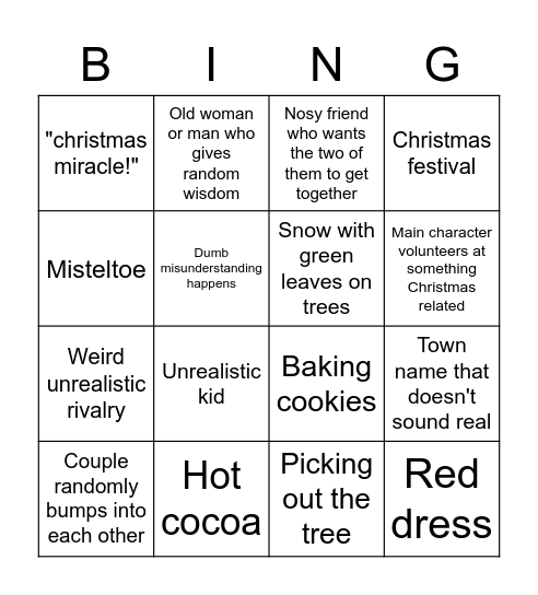 Movie movie Christmas Movie Bingo Card