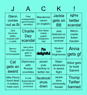 Jacks 2021 Bingo Card