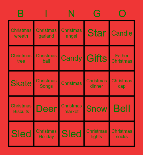 Level 4 Christmas Activity Bingo Card