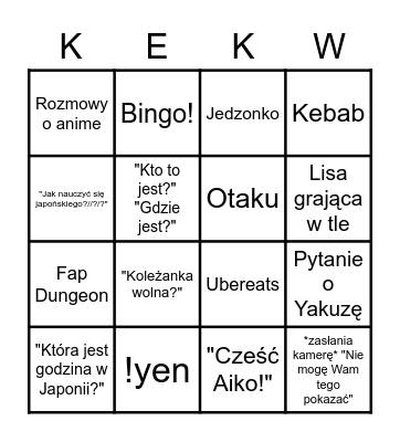 AikoiEmil`s livestream Bingo Card