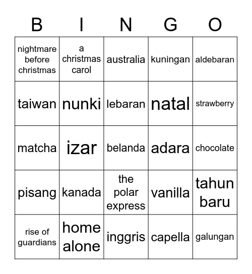 gua gabisa main Bingo Card