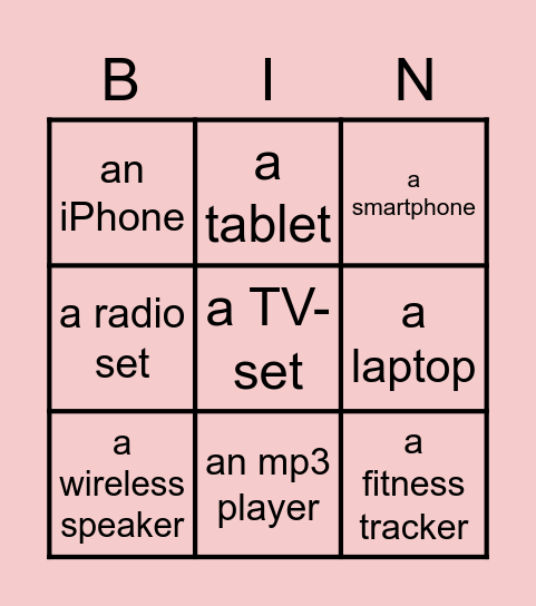 1.What can be irritating about these objects? 2. When was the last time you felt negative emotions about them? Bingo Card