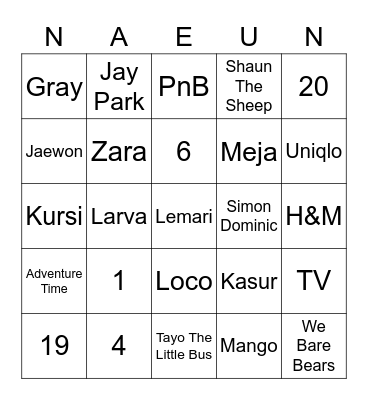 🤍 Bingbong 🤍 Bingo Card