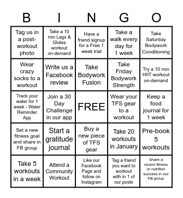 BINGO Challenge Bingo Card