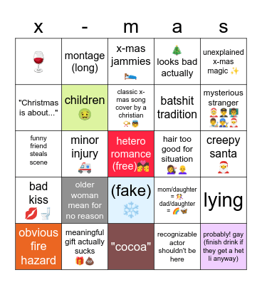 x-mas in love Bingo Card