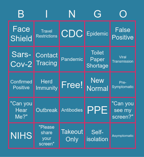 Bye Bye 2020! Bingo Card