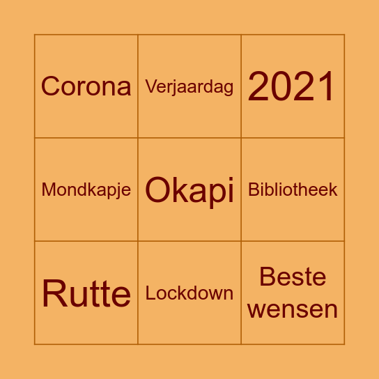 Bibliotheek West-Brabant 2021 Bingo Card