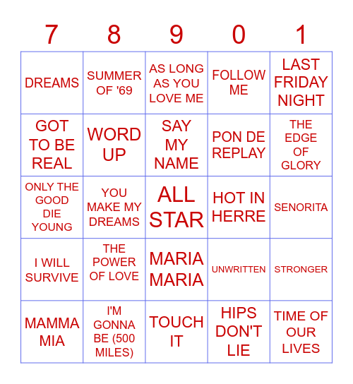 BY THE DECADE Bingo Card