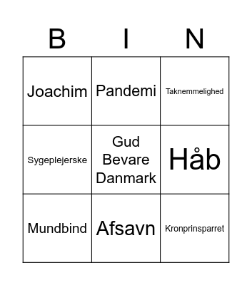 Nytårsbingo Card