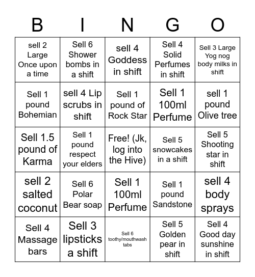 Boxing Day Bingo Card