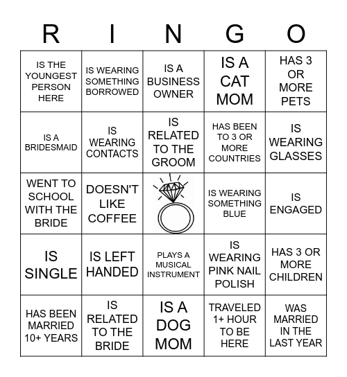 WEDDING RING-O! Bingo Card