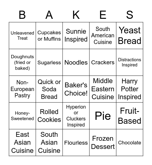 GDBO Bingo 2021 Bingo Card