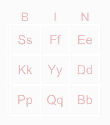 Alphabet bingo Card
