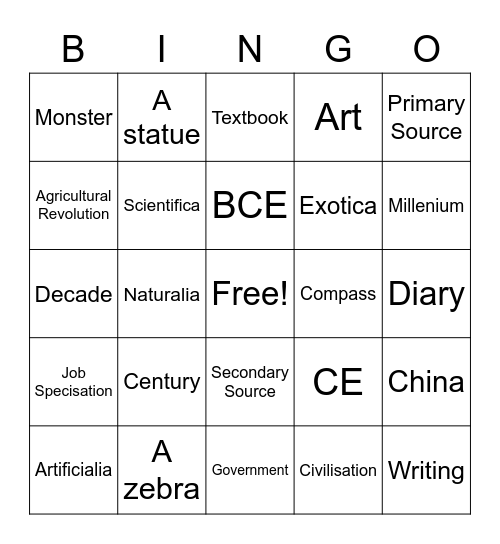 BINGO Card