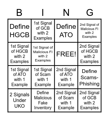 Admin Flags & Ghostings Bingo Card