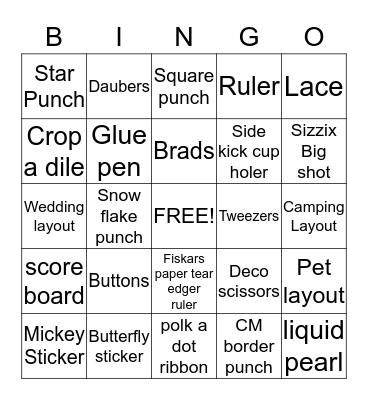 Happy Scrapper Bingo Card