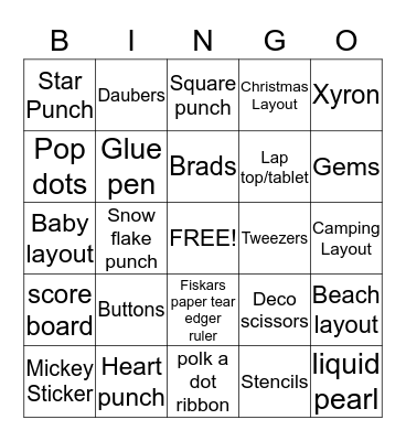 Happy Scrapper Bingo Card