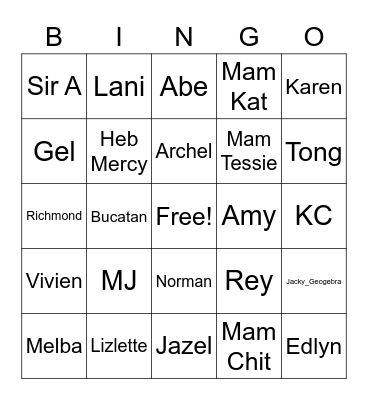 GG YEAR END BINGO Card