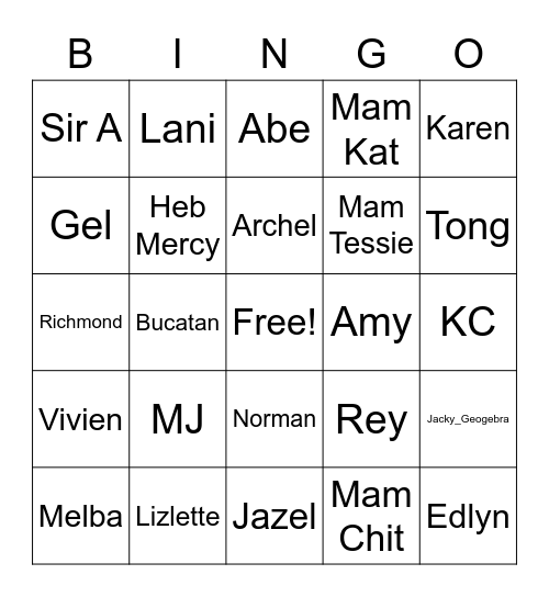 GG YEAR END BINGO Card