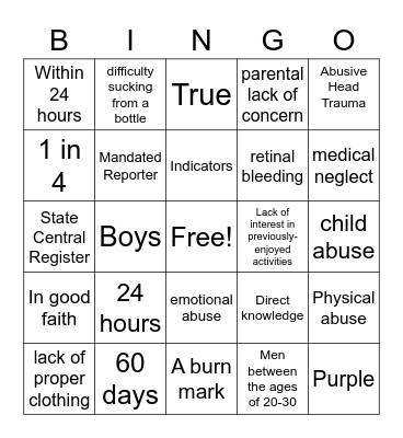 CAM with SBS Bingo Card